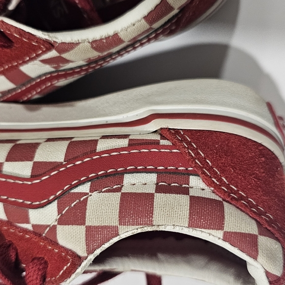 Vans Kids Size 13 Boy Girl Red Checkered Suede Sneakers - Picture 9 of 11